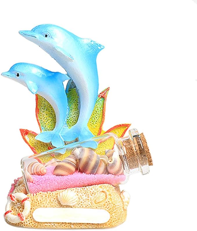 OMEM Aquarium Ornament Wishing Bottle Coral Rockery Aquarium Accessories Aquarium Landscaping Decoration (Dolphin)