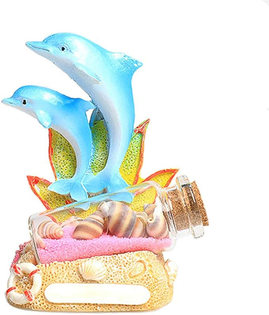 OMEM Aquarium Ornament Wishing Bottle Coral Rockery Aquarium Accessories Aquarium Landscaping Decoration (Dolphin)