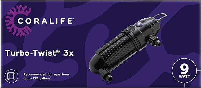 Coralife Aquarium Fish Tank Marine Salt Water Turbo-Twist UV Sterilizer 3X, for up to 125 Gallons (Pack of 6)