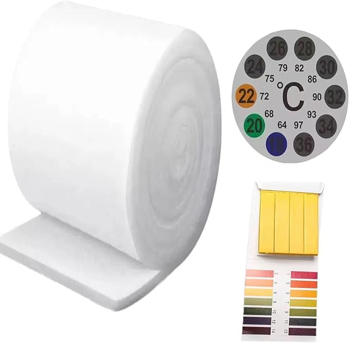 Aquarium Filter Media, Newly Premium Filter Pads for Aquarium, 39.3x11.8inch,Aquarium Filter Floss for Fishtank Sponge Pad Foam Filter Accessories for Pond ＋Free PH Test Strips and AQ Thermometer