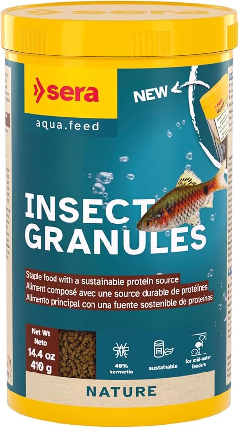 Sera Insect Granules 1,000 ml 14.4 oz (410 g) | Sustainable Fish Food for Ornamental Fish | Natural Soft Granules | No Artificial Additives | Freshwater Ornamental Fish