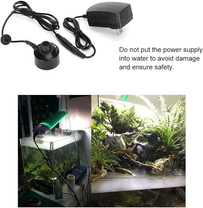 Reptile Humidifier, Fish Tank Ultrasonic Terrarium Fog Maker Humidifier, Rainforest Waterfall Landscape Accessories