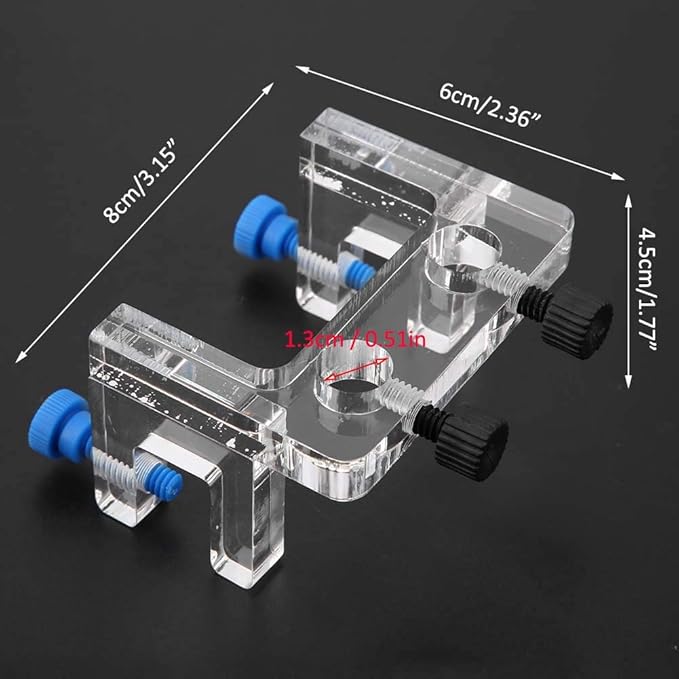 Cyrank Aquarium Water Pipe Holder, Acrylic Fish Jar Aquarium Probe Hose Holder Water Tube Clamp Fixed Clip Outflow Inflow Pipe