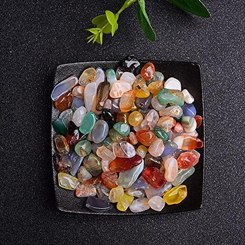50/100g Natural Stones Gravel Crystals Chip Quartz Minerals Reiki Healing Tumbled Agates Specimen Gemstones Home Aquarium Decor (Color : Colorful Agate, Size : 50g)
