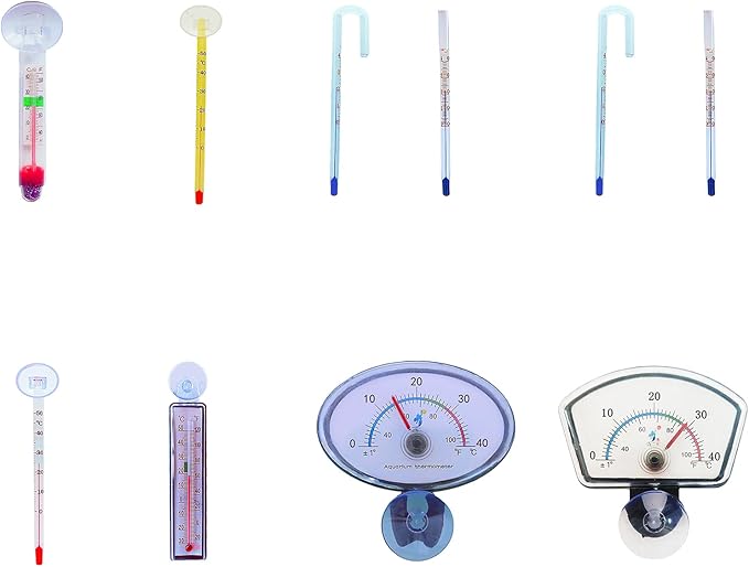 Fish Aquarium Liquid-in-Glass Thermometer Type Cane-Shape Thermometer Temperature Meter
