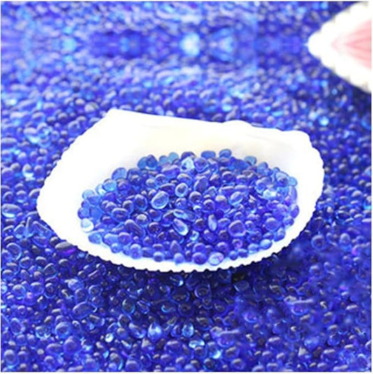30g Crushed Stone Mini Crystal Chips Decorative Pebbles Gravel Irregular Gemstones Filling Gravel for Water Fountain Sand Landscape Fish Tank Garden (Dark Blue(2-4mm))