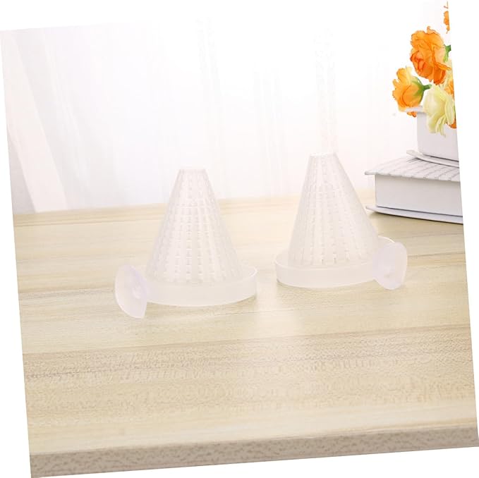 BESPORTBLE 3pcs Automatic Aquarium Fish Feeder Cone Worm Feeder Cups with Suction for Red Worm Feeding in Fish Tank Small Size for Shrimp and Aquatic Pets