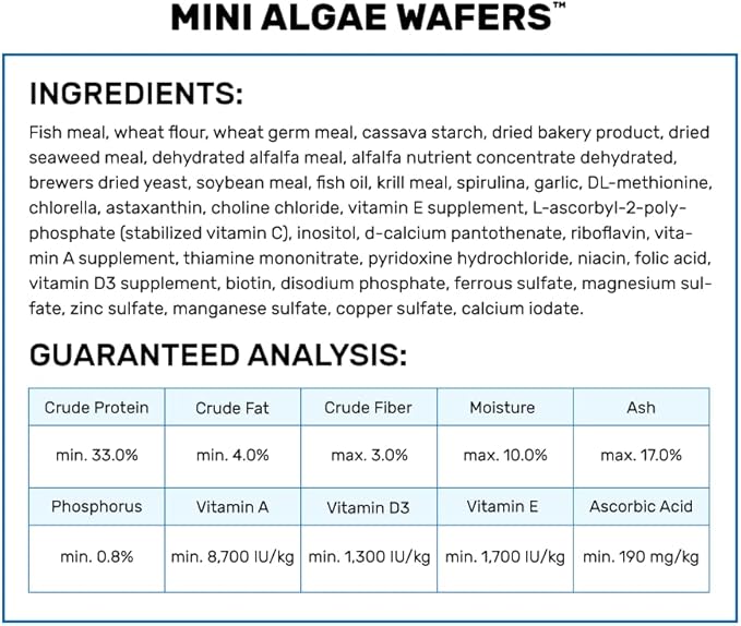 Hikari Tropical Mini Algae Wafers Fish Food, 3.0 oz (85g)