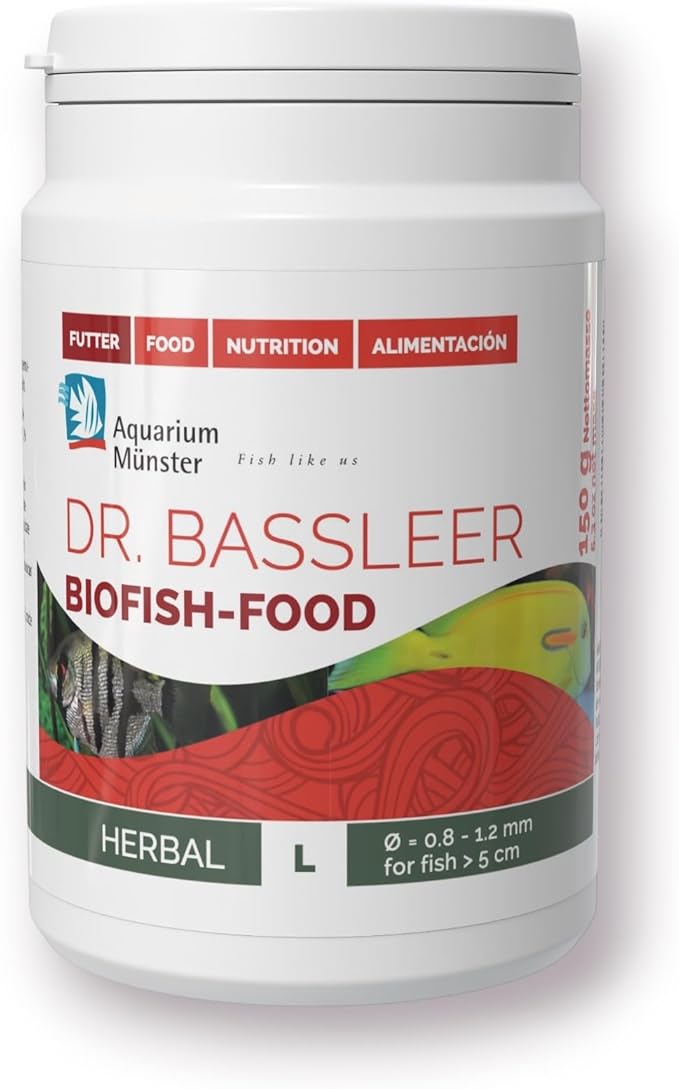 Bassleer Herbal BioFish Food - Formulated for Optimal Fish Health (Lrg, 150g)