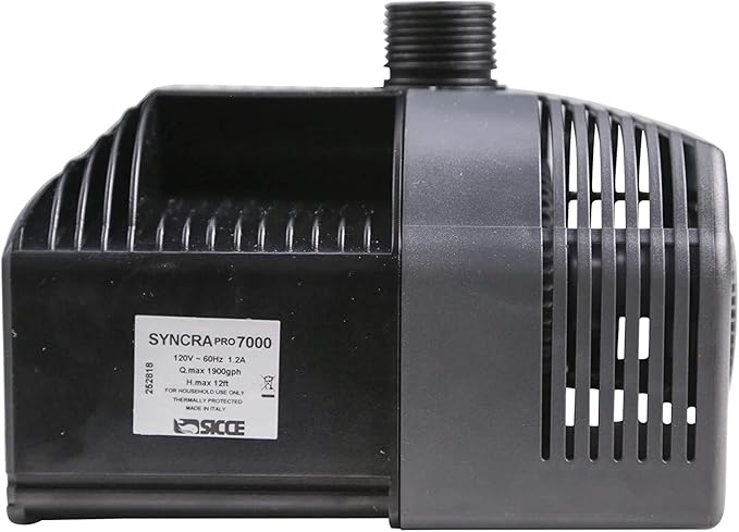Sicce Syncra Pro 7000 Submersible Water Pump 1900 GPH High Performance Quiet Pump for Aquariums, Ponds, Fountain