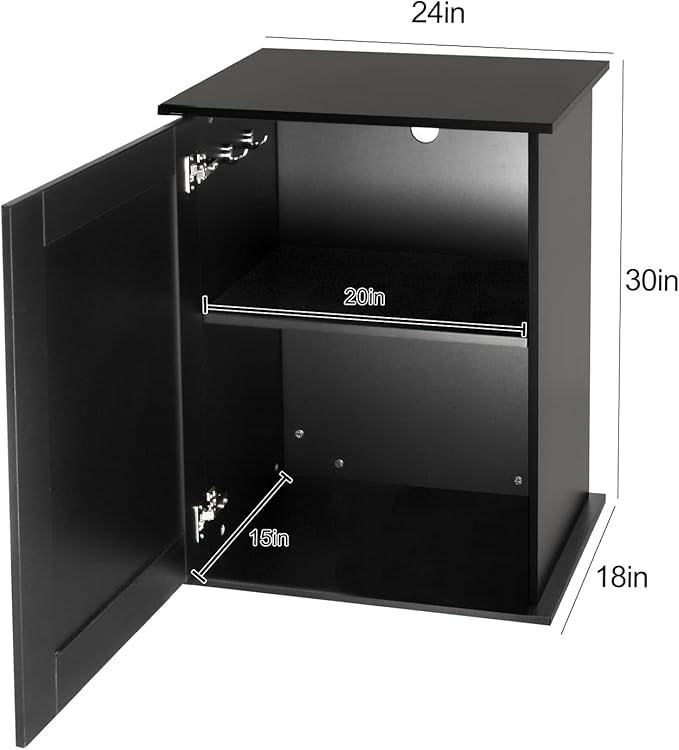 REPTIZOO Reptile Terrarium Stand Wooden Terrarium Cabinet with Storage and Adjustable Shelf, Reptile Tank Stand for 24”Wx18”D Terrarium, Aquarium Stand Fish Tank Stand (Stand Only)