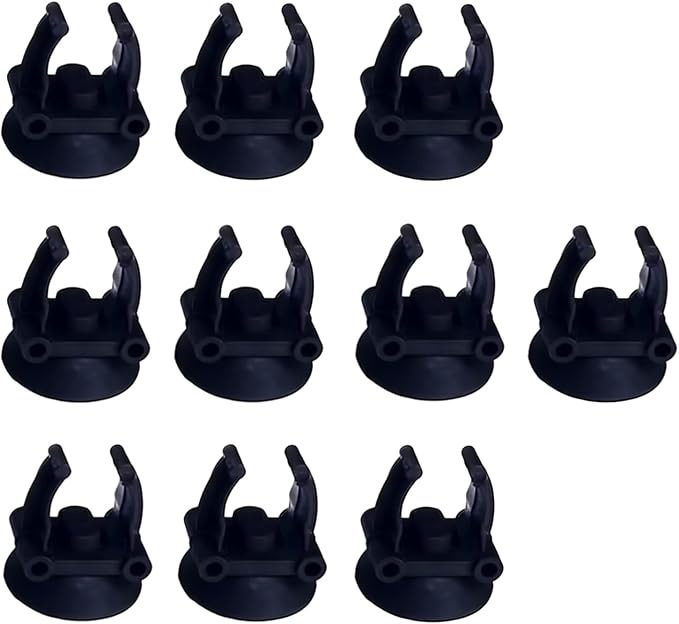 10Pcs Aquarium Suction Cup Clips, 18-22mm, Black, Universal Fish Tank Holders for Heaters, Pumps, Filters and Hood