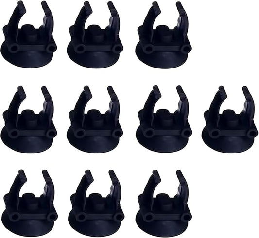 10Pcs Aquarium Suction Cup Clips, 18-22mm, Black, Universal Fish Tank Holders for Heaters, Pumps, Filters and Hood
