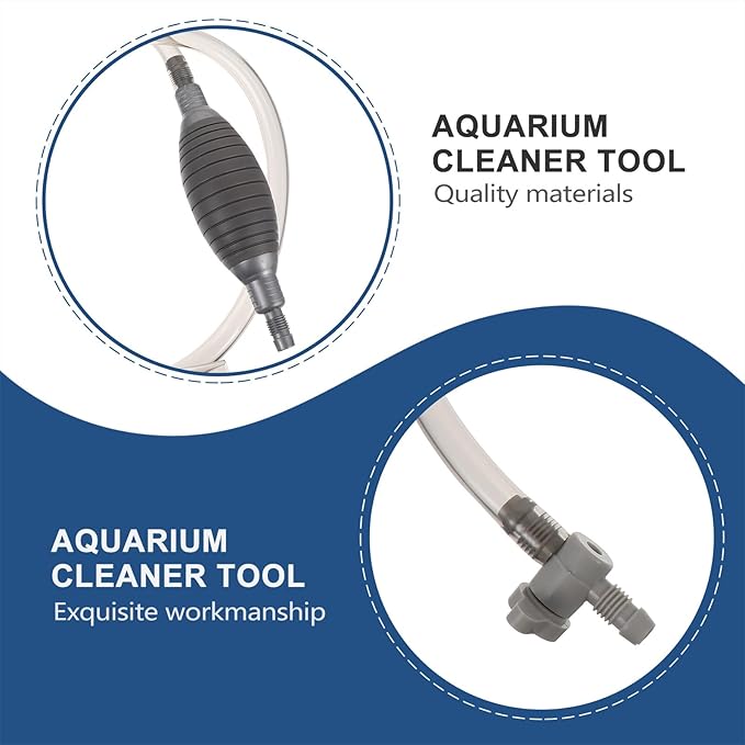 SOLUSTRE Aquarium Gravel Siphon Cleaner Fish Tank Water Changer with 3.0m Extended Hose Gray Gravel Vacuum Tool for Pond Sand Washing and Aquarium Maintenance