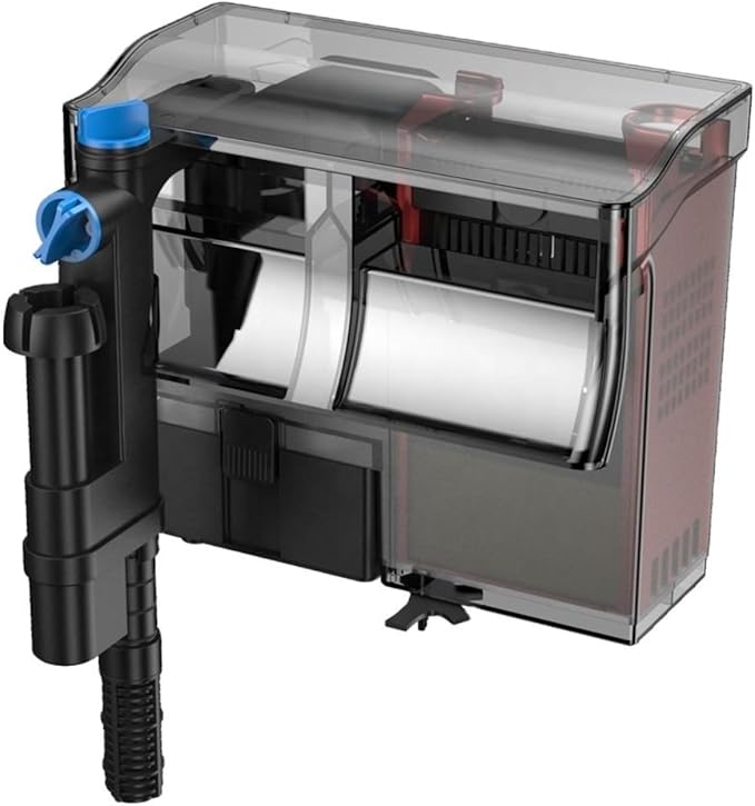 GRECH CBG-1200 5W UV Hang On Back Aquarium Filter – 317 GPH HOB Power Filter for 20-50 Gallon Fish Tanks, External Water Filter with UV Clarifier, Black
