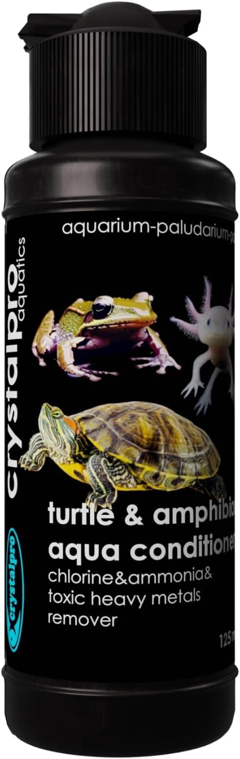 Crystalpro Turtle & Amphibian Water Conditioner 4.22 Oz - Treats 660 Gallons, Neutralizes Chlorine and Ammonia - Makes Tap Water Safe for Amphibian and Reptile Aquariums/Terrariums