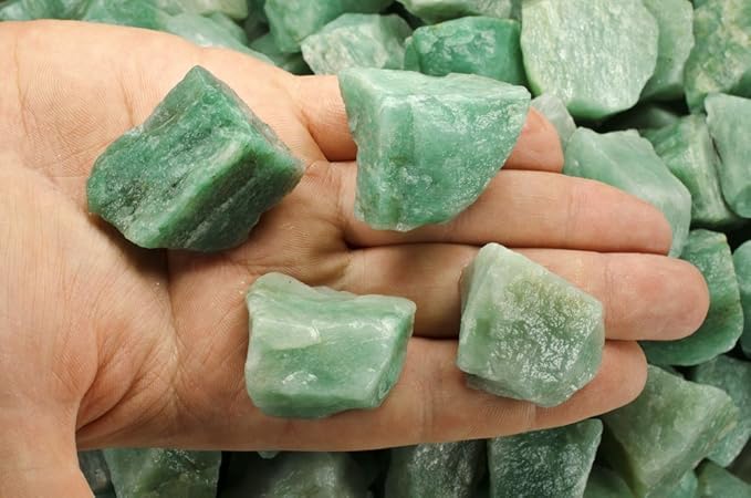 Fantasia Materials: 5 lbs Green Aventurine Rough Stones from India