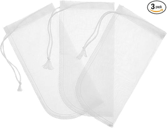 3Pcs Aquarium Filter Media Bag, Fine Mesh Aquarium Media Bag with Drawstring, Reusable Purigen Bags for Aquariums Fish Tank Rock Gravel Charcoal