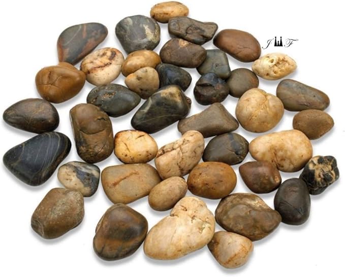 2 Pounds River Rock Stones - Natural Polished, Pebbles, Outdoor Decorative Stones, Natural Gravel, For Aquariums, Landscaping, Vase Fillers, Succulent, Tillandsia, Cactus pot, Terrarium Plants