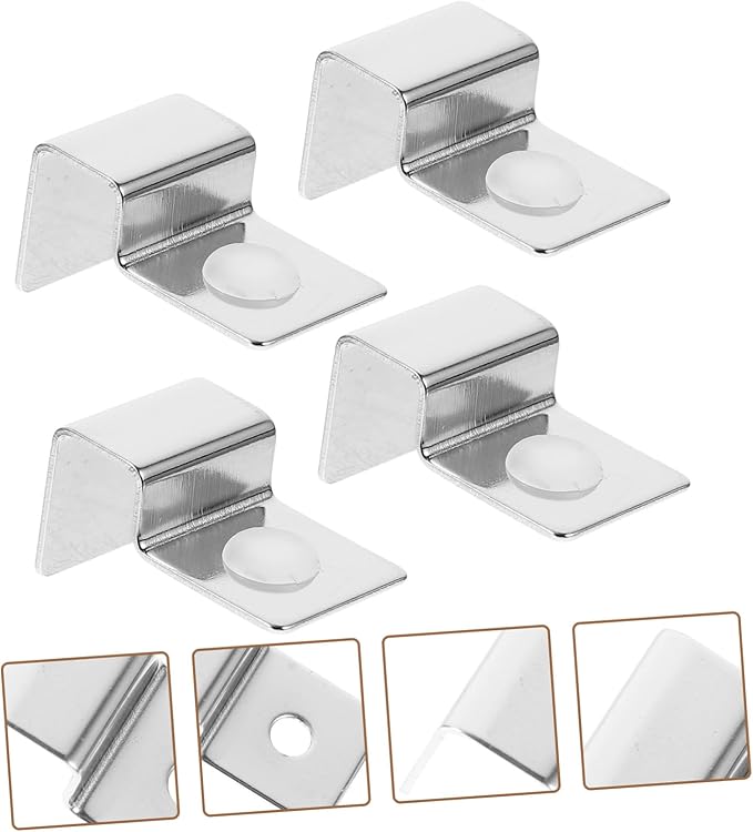 Ipetboom 3sets Stainless Steel Aquarium Clips 10mm Easy Install Tank Mounting Clip for Glass Cover 4pcs*3