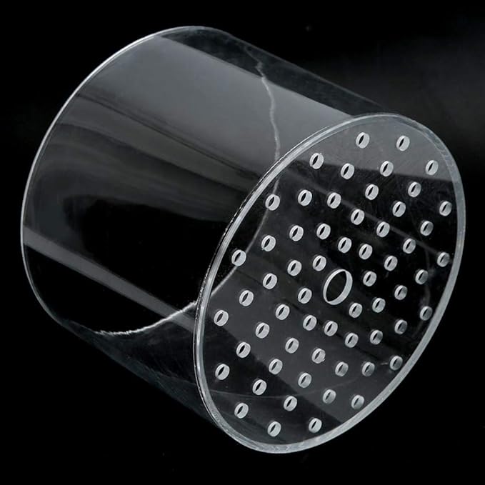 Coral Feeding Breeding Protection Cover, Acrylic Transparent Coral Feeder Cover Anti-Feeding Shrimp for Aquarium Fish Tank (80mm, 100mm, 120mm, 150mm) with Coral Feeding Tube(80mm)