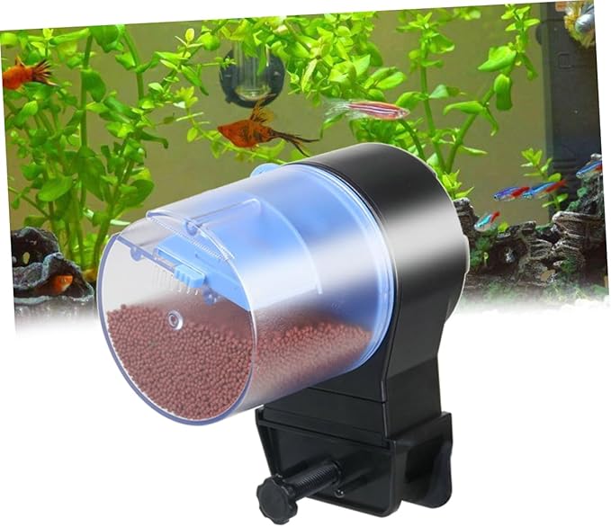 Yardwe Fish Food Dispenser for Aquarium Auto Feeder Fish Automatic Betta Feeder Timer Set 2 Aa Batteries Required