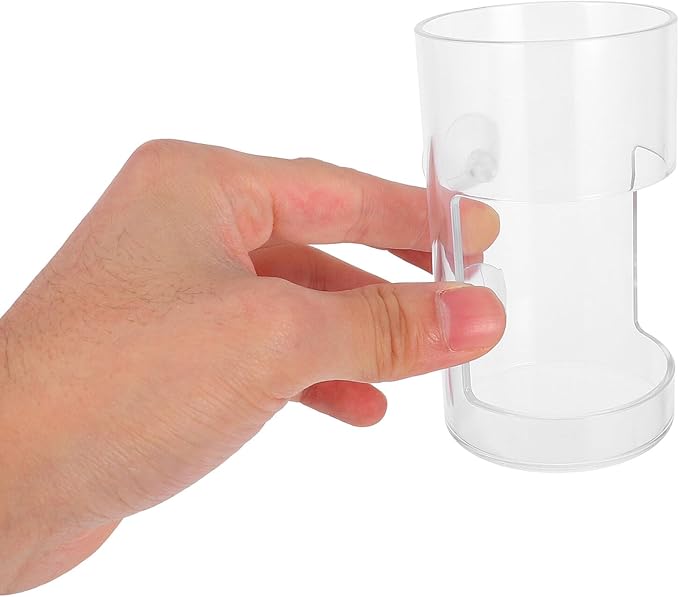 KOMBIUDA Acrylic Automatic Fish Feeder for Aquarium Shrimp Tank with Suction Cup, Small Betta Fish Feeding Tool for Vacation Use