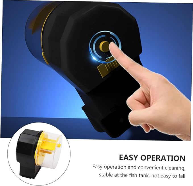 1set Automatic Fish Feeder for Aquariums Timer Battery Operated Capacity Easy to Use for Vacation Feeding Compatible with Pellet and Flake Food