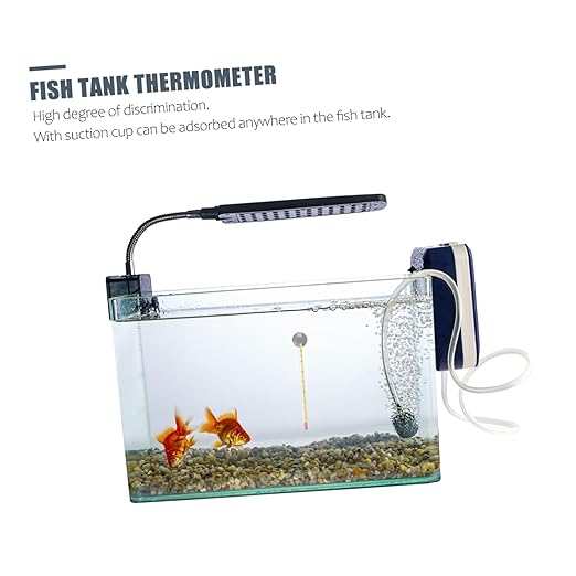 Amosfun 4pcs Fish Tank Thermometer Fish Tank Accessory Aquarium Submersible Glass Thermometer Gauge with Suction Cup Measurement Water Gauge