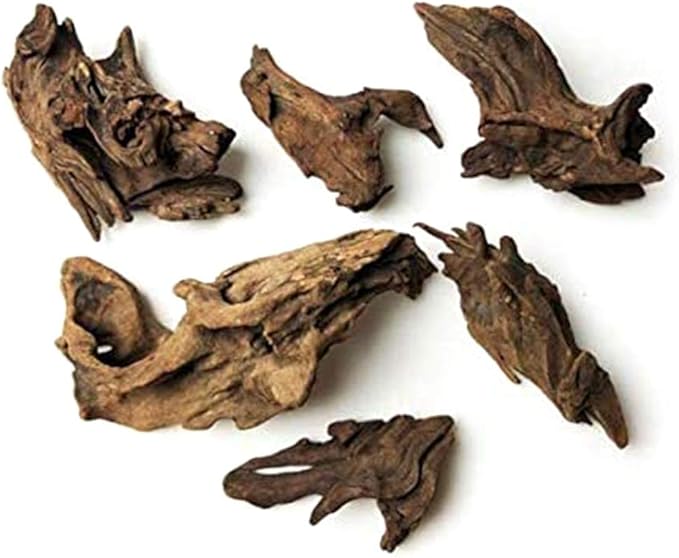 16 Pcs Aquarium Fish Tank Decoration Fish Tank Cave Hideout Driftwood Brown & Wood Color