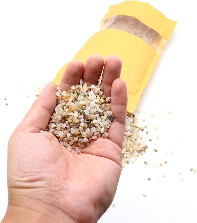 Coarse Sand. Golden Color. 1/8 Inch 2 lbs. for Potting Soil, Succulents, Pots, Plants, Gardening, Indoor, Crafting, Vase Fillers (X-Mini (0.125 Inch), COARSE Sand - Golden, 2)