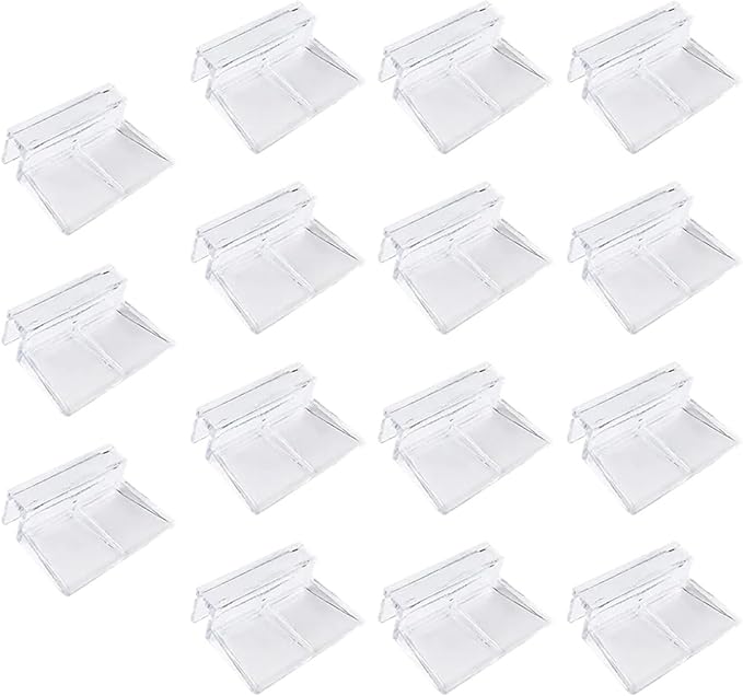 Aquarium lid Clips 15Pcs Acrylic Aquarium Support Brackets for Glass Covers High Transparency Fish Tank Cover Holder Universal Fit