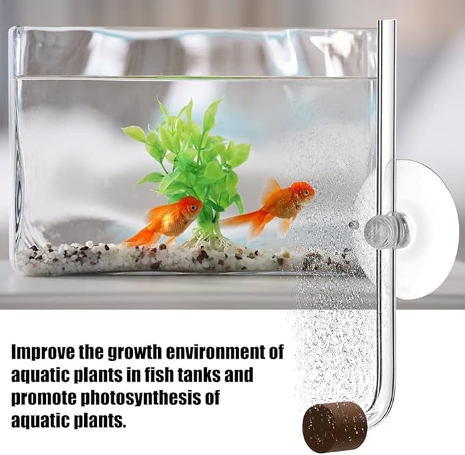 DONGKER Aquarium CO2 Diffuser,Acrylic Fish Tank CO2 Atomizer with Suction Cups for 4mm I.D. CO2 Air Tube(Up to 30cm Fish Tank)