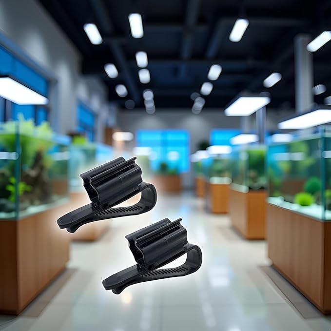 4Pcs Fish for Tank Mounting Clip Water Pipe Hose Holder Multifunction Adjustable Clamp for 0.31""-0.62"" Dia Tub Aquarium Tube Holder, Aquarium Air Pump Accessories Aquarium Pumps and Filters (Black)