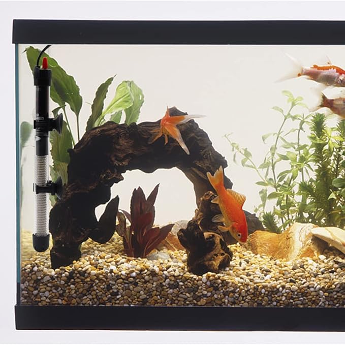 Aquarium Heater 25W 50W 100W 200W 300W Auto Submersible Heater Thermostat Fish Tank Heater with Suction Cups Thermometer Sticker Submersible Heater (25W)
