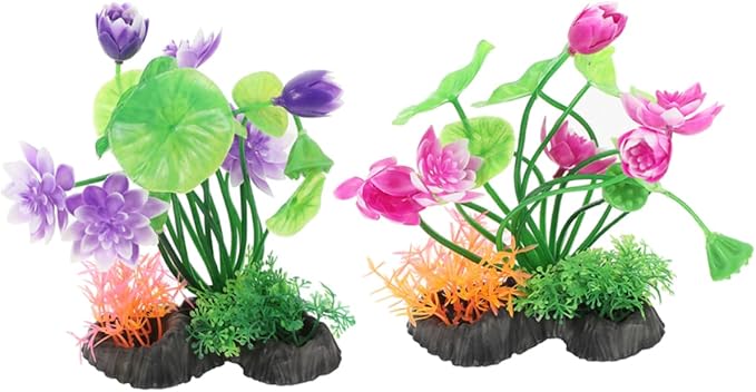 Ipetboom 2pcs Artificial Aquarium Plant Decoration Simulation Water Grass for Fish Tank Lightweight Fish Decor Realistic Aquarium Accessory for Office