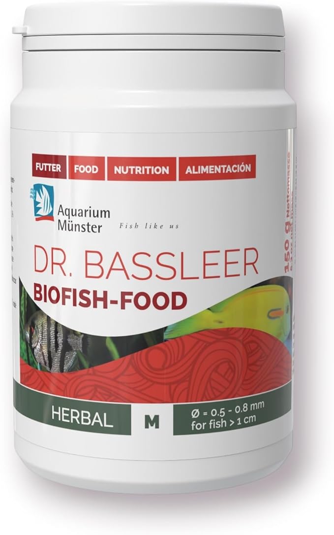 Bassleer Herbal BioFish Food - Formulated for Optimal Fish Health (Med, 150g)