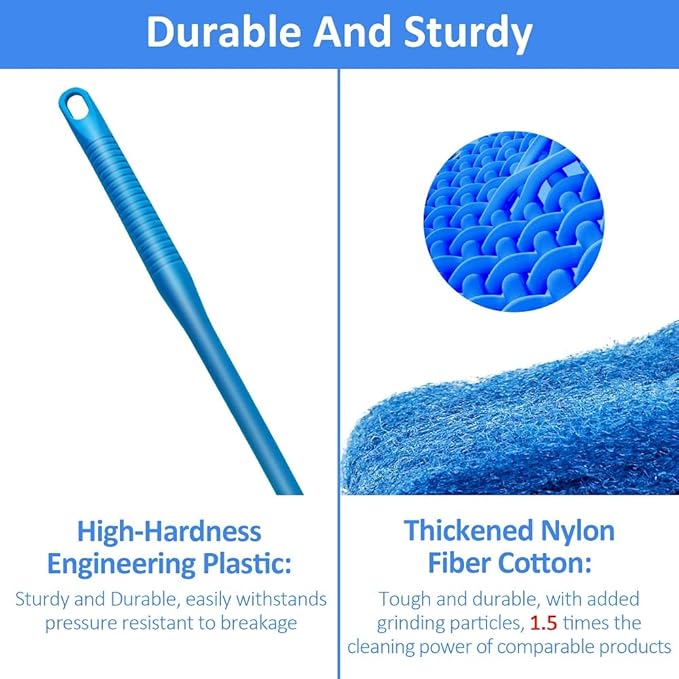 Fish Tank Cleaner with Five Sided Sponge Brush and Long Handle Aquarium Scrubber Alage Scraper for Glass Aquariums Terrarium Home Kitchen