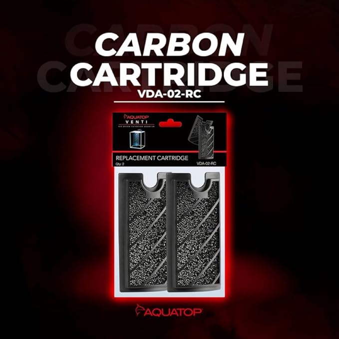 Aquatop Replacement Carbon Cartridge for Venti VDA-02, 03, & 04 – Controls Toxins & Odors – Easy to Install – for Freshwater & Saltwater – Pack of 2