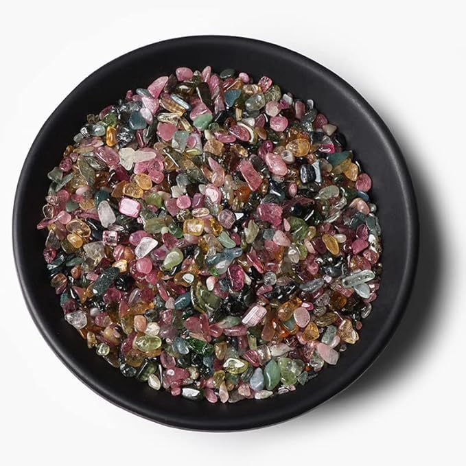 3-5MM Natural Stone Gravel Quartzs Agat Jaspers Chips Minerals Tumbled Specimen Stone Home Aquarium Decoration,NO.23 Tourmaline,20g