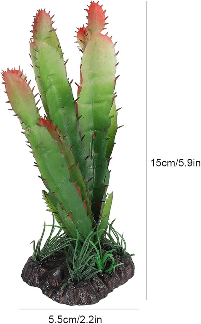 Artificial Cactus Plant - Plastic Cactus Decorations for Home, Terrarium, and Reptile Habitats - Simulation Plastic Aquatic Plants for Flower Arrangements