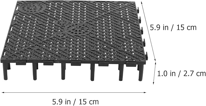 ULTECHNOVO Aquarium 20pc Fish Tank Bottom, Plate Sand Gravel, PVC Splicing Clapboard Bottom, Sand Gravel Board for Aquarium Breeding (Black) Fish Tank Filters
