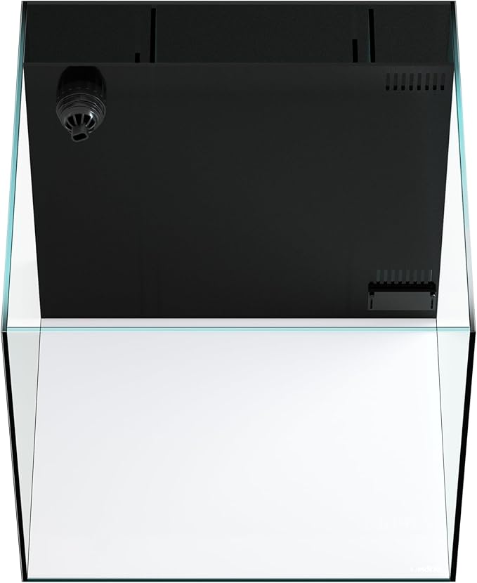 Landen 45P 15 Gallon Ultra Clear All Glass Rimless Low Iron Aquarium Tank with Rear Filtration Chamber(Return Pump Included)for Salt and Fresh Water.17.7''Wx17.7''Dx15.8''H in(45x45x40cm)6mm Thickness