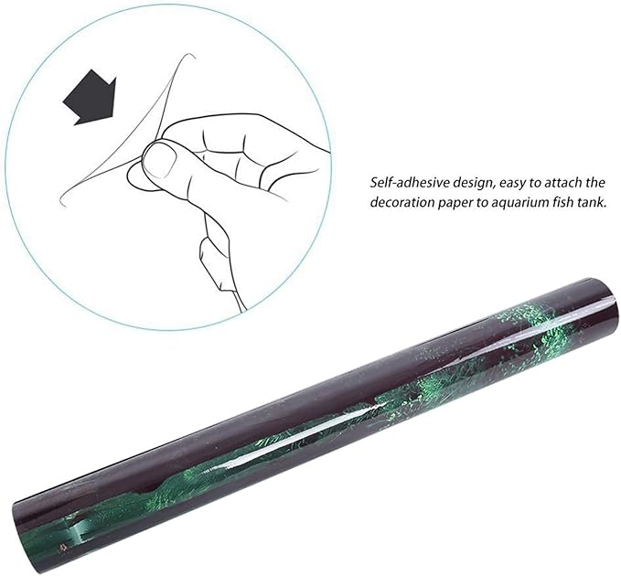 ciciglow Fish Poster, Aquarium Background Sticker PVC Adhesive Underwater Forest for Aquarium(76 * 46cm)