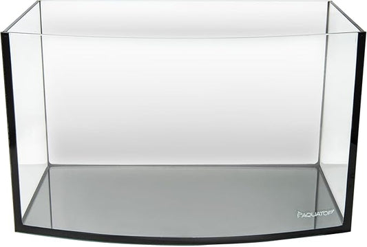 Aquatop EuroStyle Bowfront - 8.7-Gallon Nano Semi-Circle Glass Aquarium, Safe for Freshwater & Saltwater, Desktop Fish Tank, Panoramic Tank, ES-18