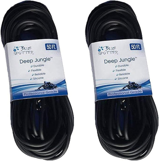 Blue Spotted Black Flexible Airline Tubing for Aquariums, Terrariums, and Hydroponics (50 Feet 2 Pack)