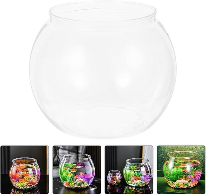 Beaupretty Shatterproof Fish Bowl 3pcs Plastic Fish Bowls Round Clear Aquarium Fish Keeper Vase Pot Goldfish Bowl Hydroponic Plant Container for Wedding Christmas Holiday