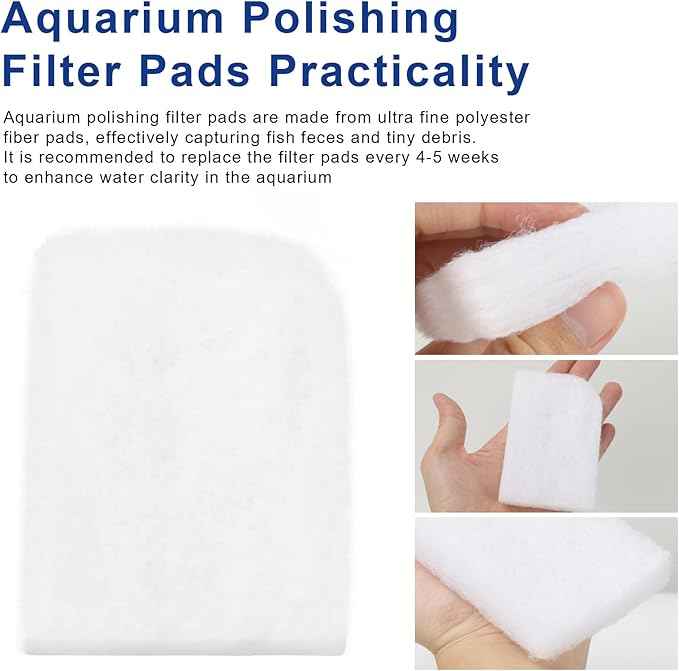 12 Pack Water Polishing Pads Fit for 306/307 406/407 Canister Filter Media Aquarium Filter Pad, A244A1 Mechanical Filter Media for Aquariums Compatible with Fluval Quick-Clear