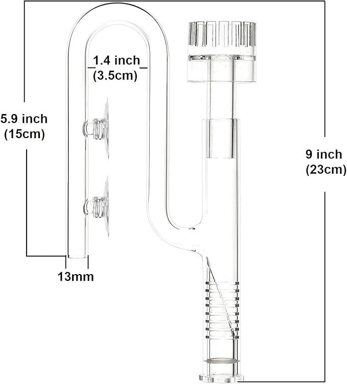 Mini Lily Pipe Inflow with Surface Skimmer for Nano Aquarium (13mm for 12/16mm (1/2'' i.d.) tubing)