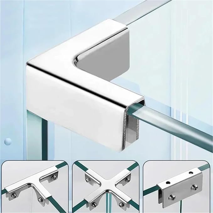 Aquarium lid Clips T Cross L-Shaped Glass Fixing Clip Glass Combination, Fixing Bracket Reinforced Clip Ceramic Tile Fish Tank Accessories(SZ10.5-X Type 6-8mm)
